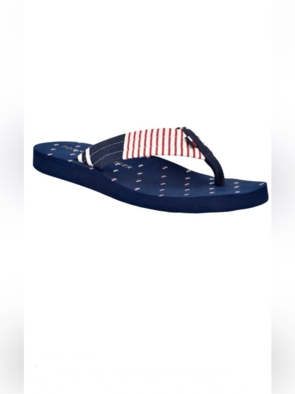 🔆NWT Tommy Hilfiger Women’s Blue American Flag Beach Pool Slip On Flip Flops - Picture 8 of 8